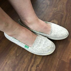 Women's Well Worn Sanuk Gray Cotton Slip On Flats